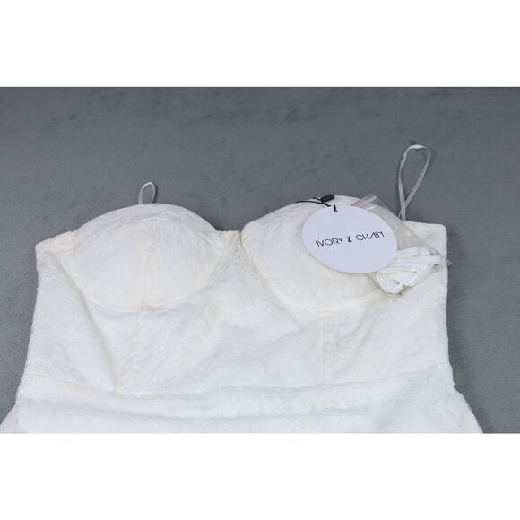 Ivory & Chain Lace Corset Bodysuit Women's White Floral Lace Size 8 NWT - Picture 2 of 15